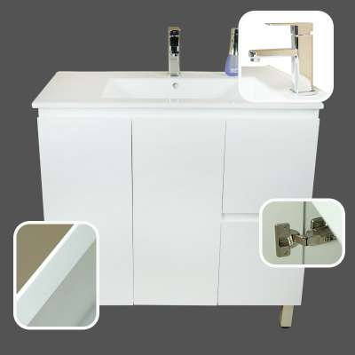 Classical MDF Floor Mounted  bathroom vanity for family use